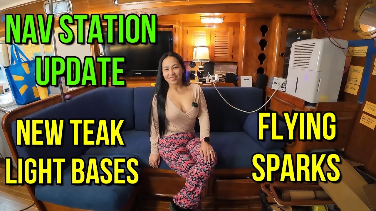 DIY Sailboat Interior Refit. Teak Panel & Sparks Fly, Nav Station Update. Endeavour 52. Sea 3 Ep 88