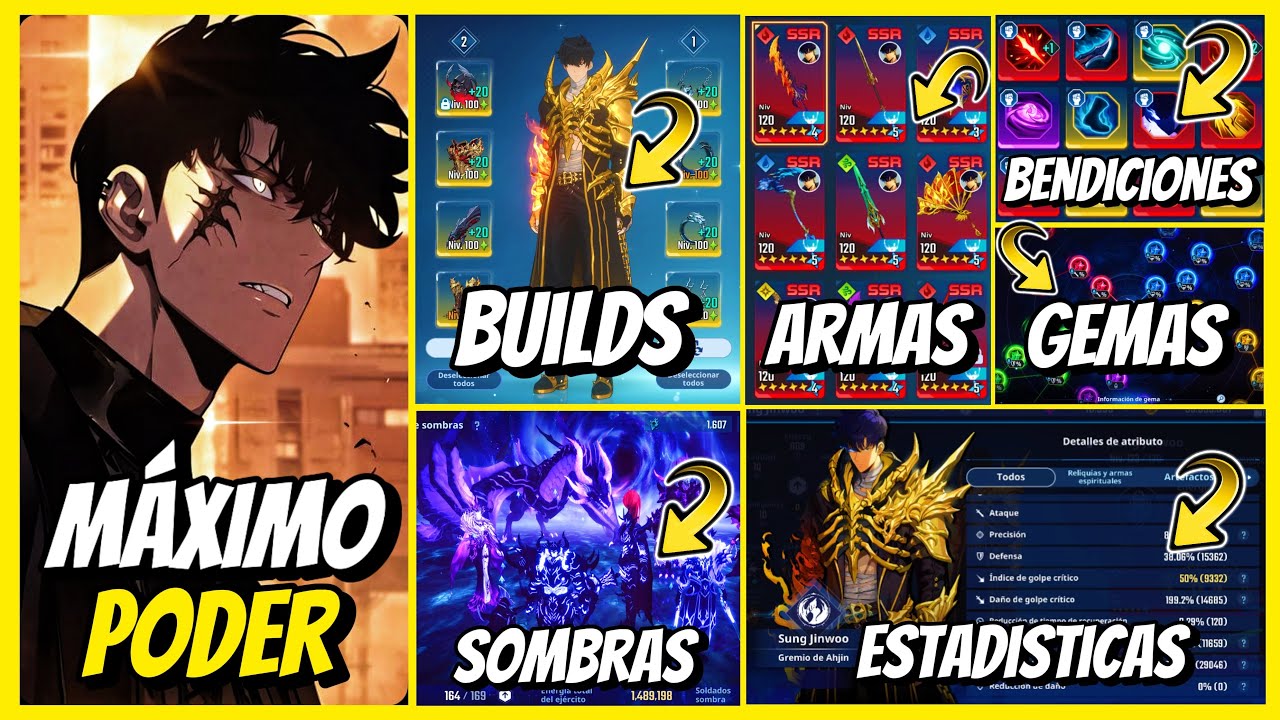 ¡LA NUEVA y MEJOR GUIA de SUNG JIN WOO! BUILDS, RUNAS, BENDICIONES, ARMAS y MÁS Solo Leveling: ARISE