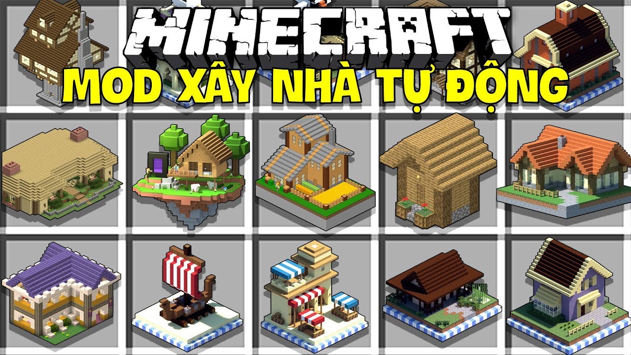 MINECRAFT MOD XÂY NHÀ TỰ ĐỘNG ĐẸP NHẤT TRÊN ĐỜI*JAYGRAY XÂY NHÀ MCPE TRONG 1 GIÂY