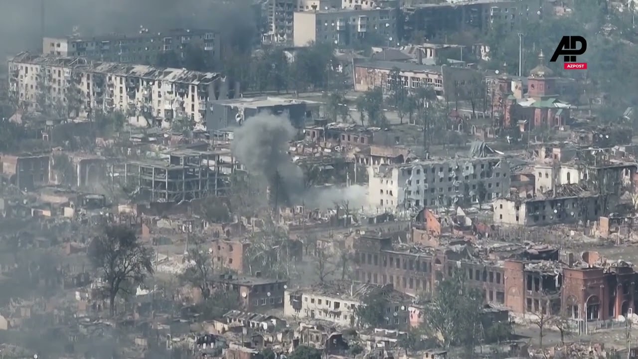 Rare drone footage shows the town of Vovchansk in Ukraine's Kharkiv region in ruins