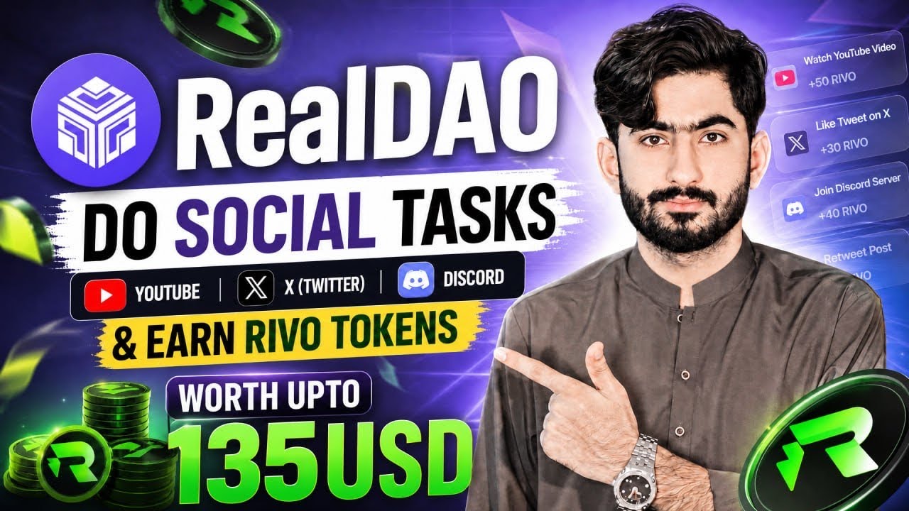 RealDAO Do Social Tasks & Earn Rivo Tokens | Full Guide 