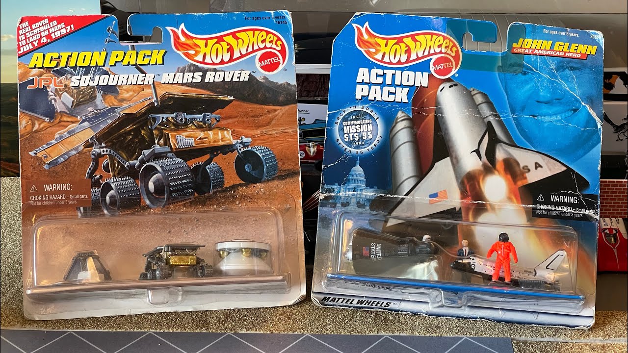 1996 & 1998 Hot Wheels Action Packs! NASA Shuttle & Mars Rover #diecast