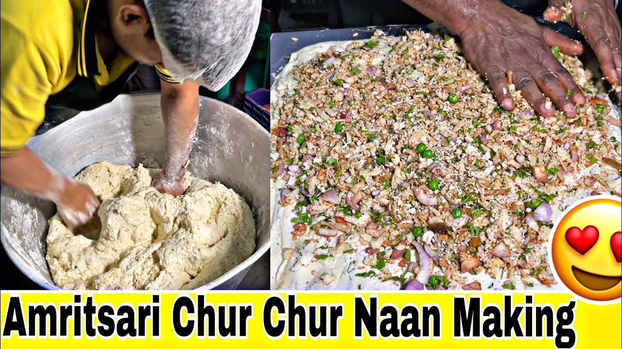 Amritsari Chur Chur Naan Making 😍 Most Unique Chur Chur Naan Recipe 🙀 || Amazing Foodie Official