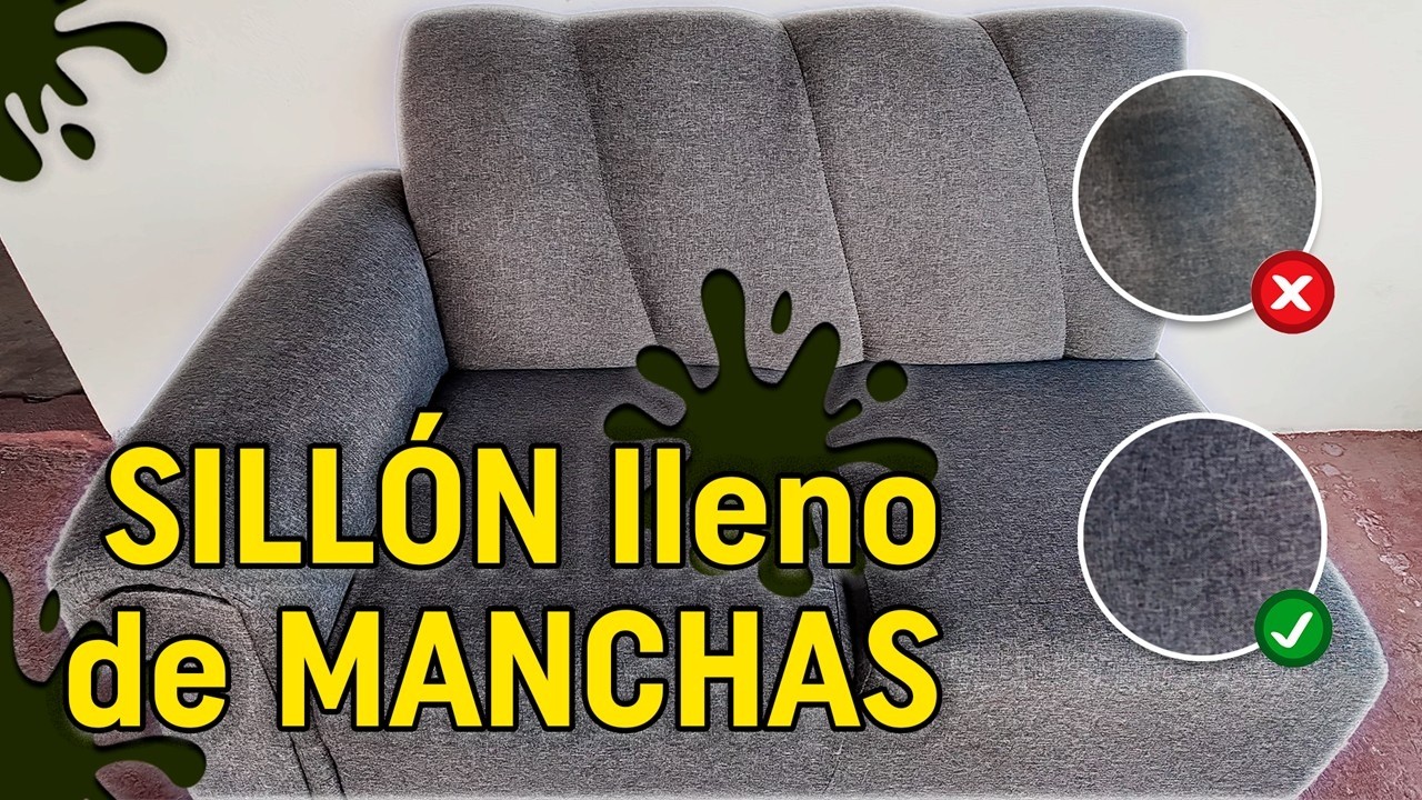 🧽 Cómo LIMPIAR un SILLÓN de TELA MUY SUCIO paso a paso Limpiéza con INGREDIENTES CASEROS 🧼💦