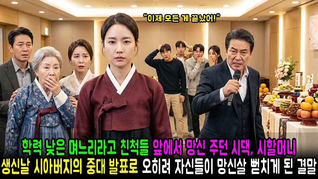 학력 낮은 며느리라고 친척들 앞에서 망신 주던 시댁, 시할머니 생신날 시아버지의 중대 발표로 오히려 자신들이 망신살 뻗치게 된 결말