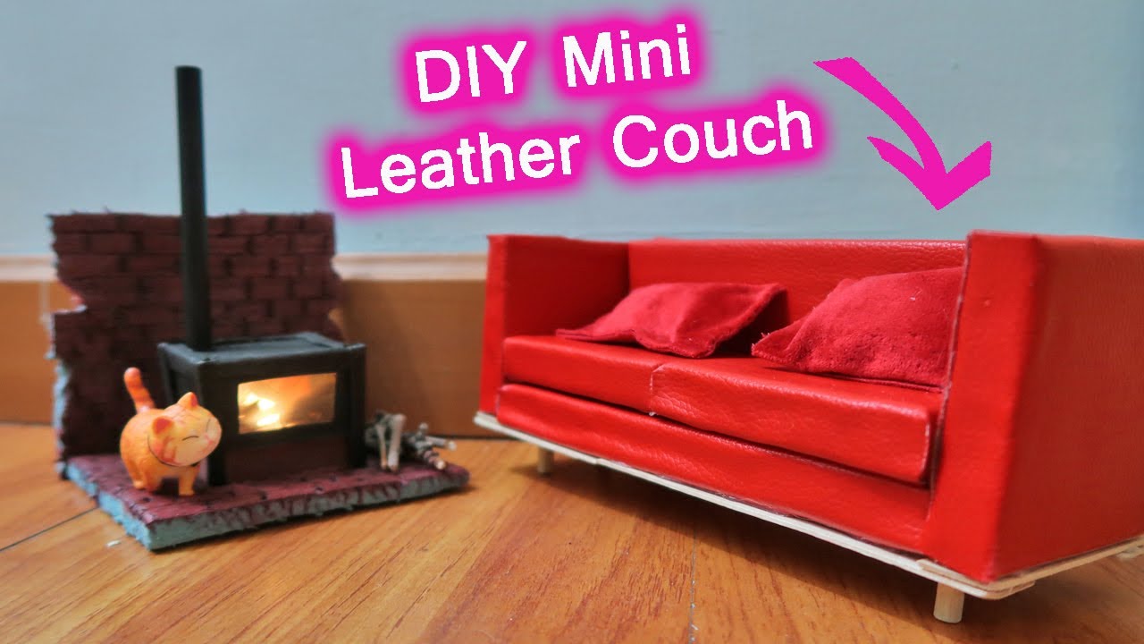 DIY Mini Leather Couch for Miniature Living-room