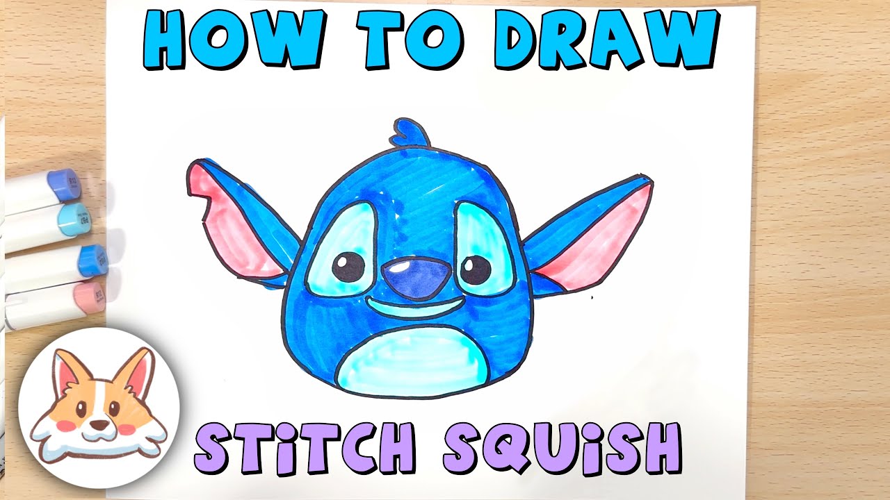 How to draw Stich squishmallows Easy step by step