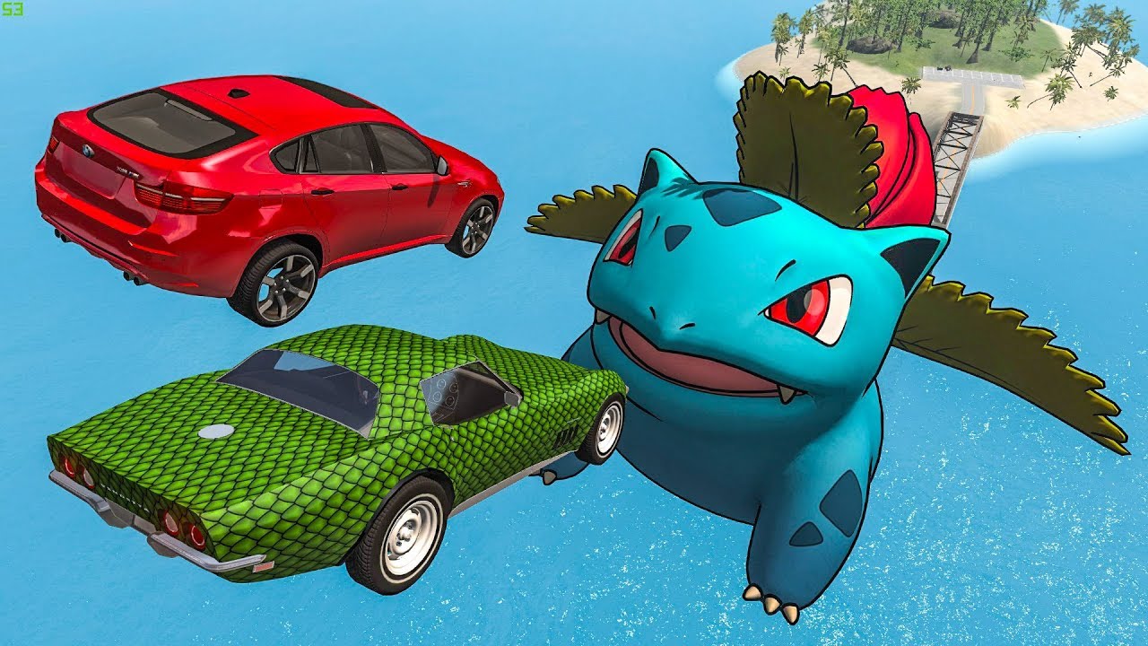 Cars VS Giant Pokemon Go Crashes - BeamNG Drive Jumps Crashes