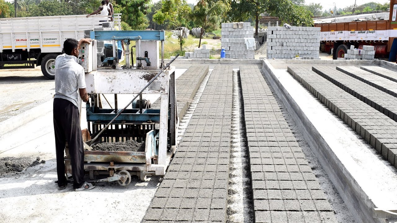Hollow Bricks Making Process In India || Hollow Block Making Video In India || Tamil Technic