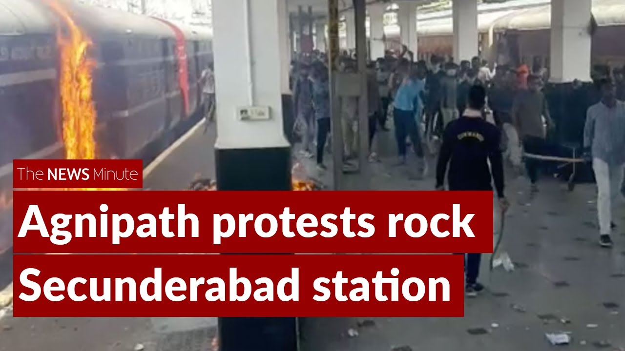 Secunderabad station sees violence: Train coaches set on fire | Agnipath protest