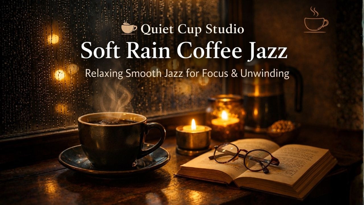 Quiet Cup Studio ☕ Soft Rain Coffee Jazz  Relaxing Smooth Jazz for Focus & Unwinding