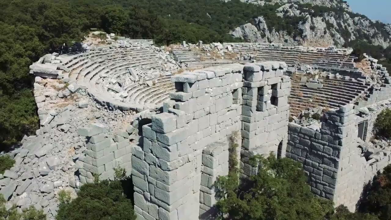 Drone shots of Termessos ancient city