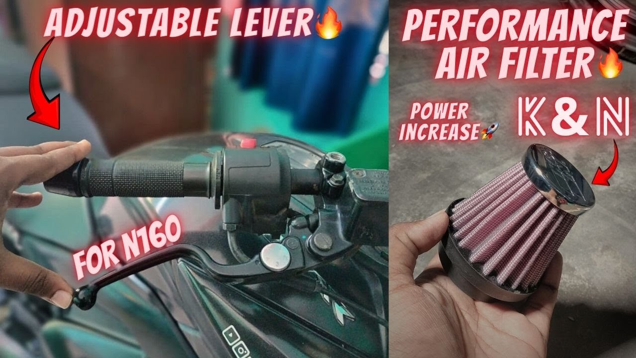 Adjustable lever in N160 || keshari ji vlogs || K&N air filter lag gaya 🔥#youtubefeed #n160modified