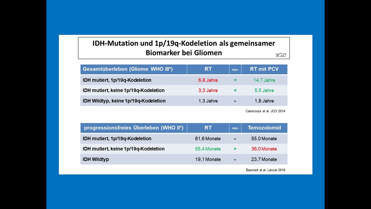 IDH-Mutation und 1p/19q-Kodeletion bei Gliomen | Strahlentherapie Prof. Hilke Vorwerk