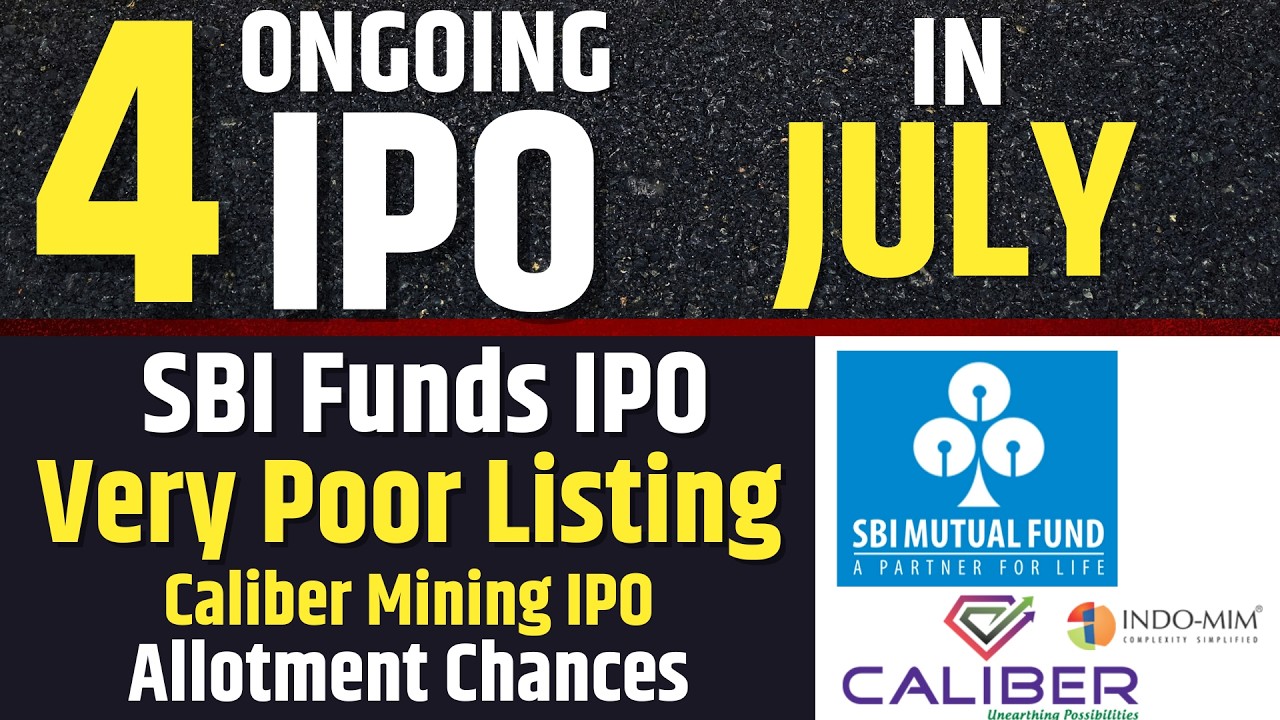 Poor Listing🟥SBI Funds IPO | Caliber Mining IPO Allotment Chances