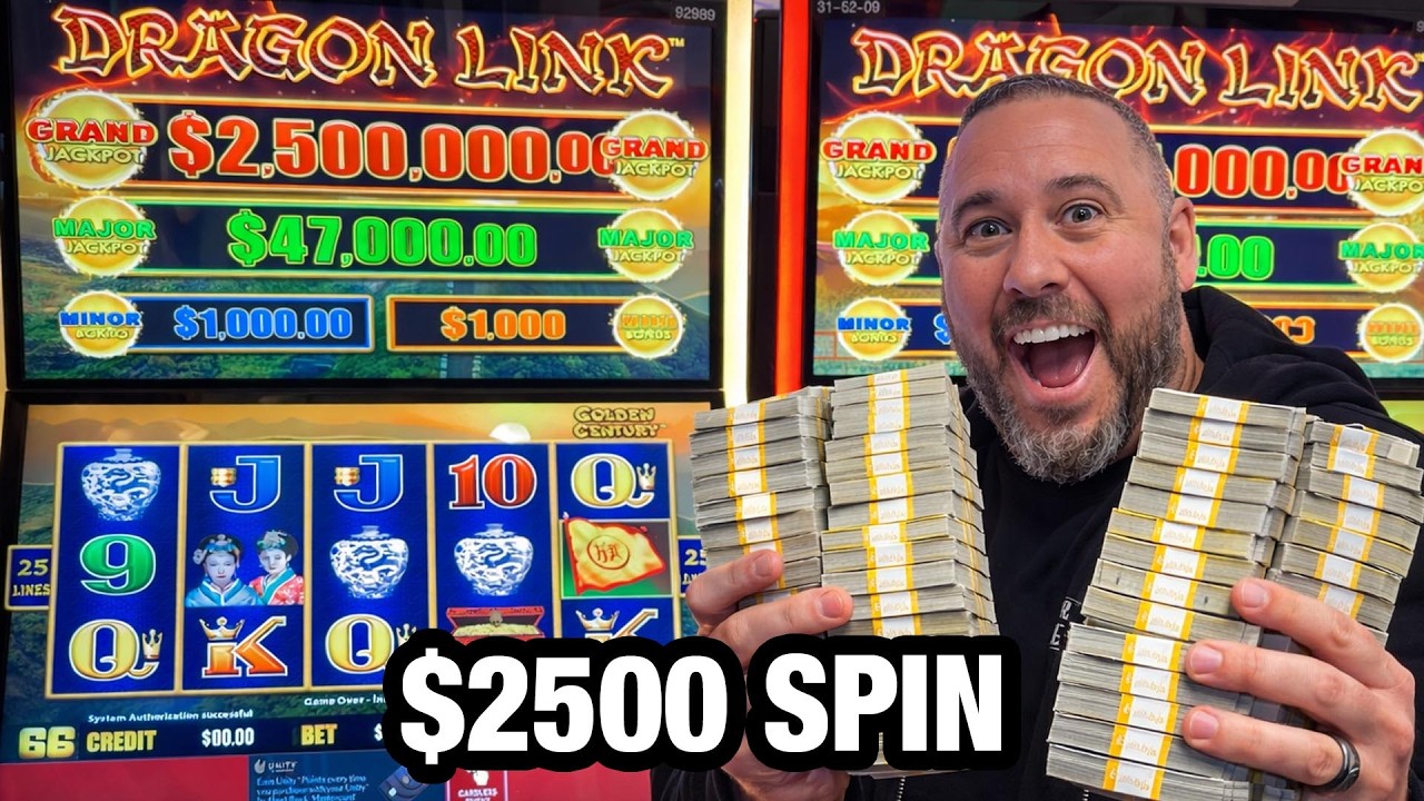 I DID A $2500 SPIN ON MILLION DOLLAR DRAGON LINK & THIS HAPPEND