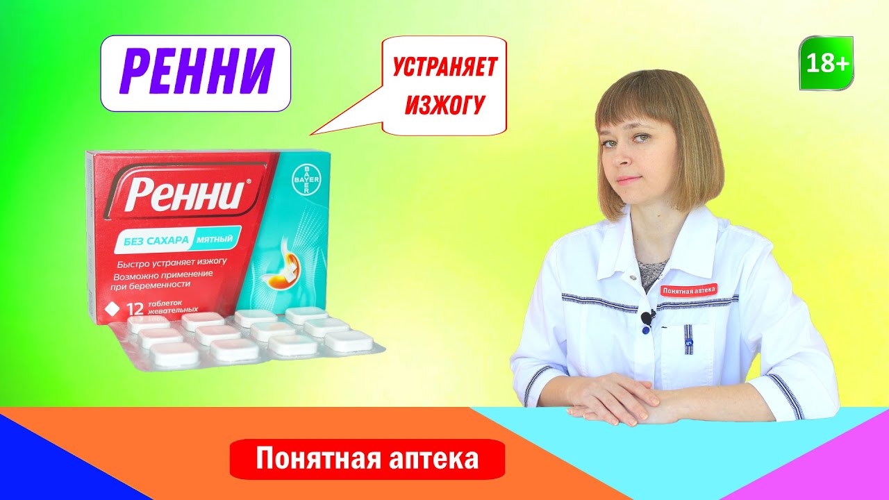 Ренни: изжога, кислая отрыжка, периодические боли, чувство переполнения или тяжести