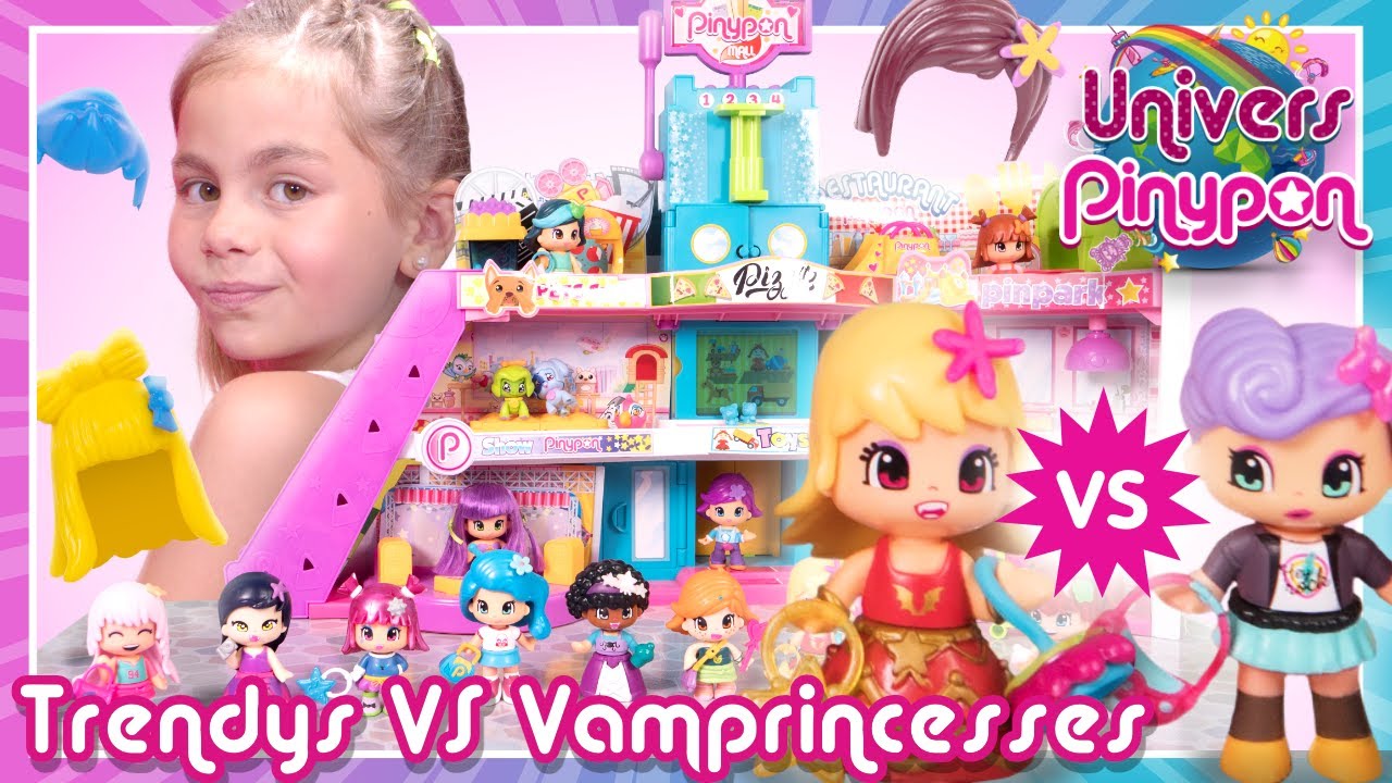 Pinypon Vamprincesses VS Trendy🧛‍♀👩🏻‍🦰CHANGEMENT DE LOOK et COIFFURES dans le CENTRE COMMERCIAL