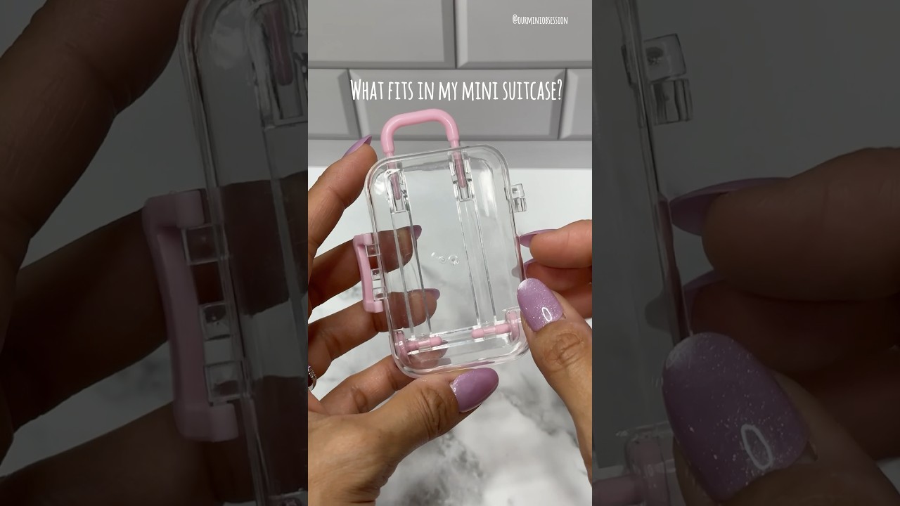 What fits in my mini suitcase? #mini #miniature #asmr  #whatsinmybag #minibag #minimakeup #pwm