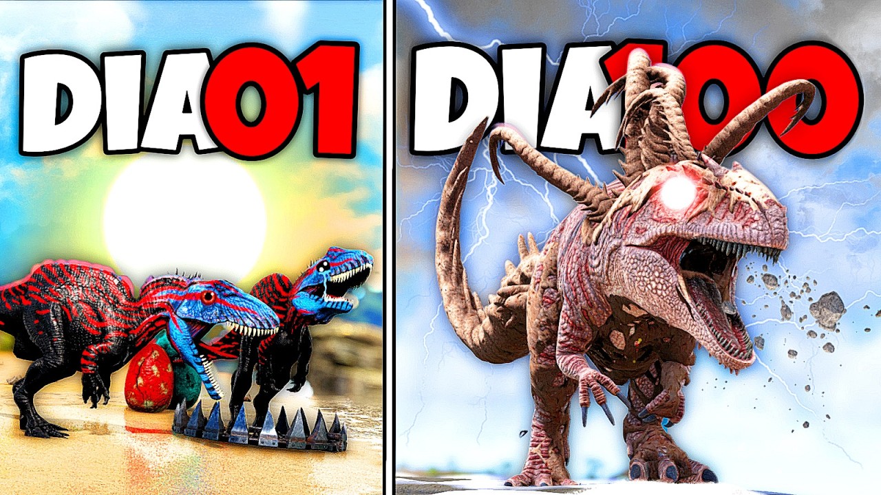 O MEU IRMÃO DINOSSAURO ACRO ME TRAIU E EU EVOLUÍ POR VINGANÇA! 100 DIAS EVOLUINDO ARK
