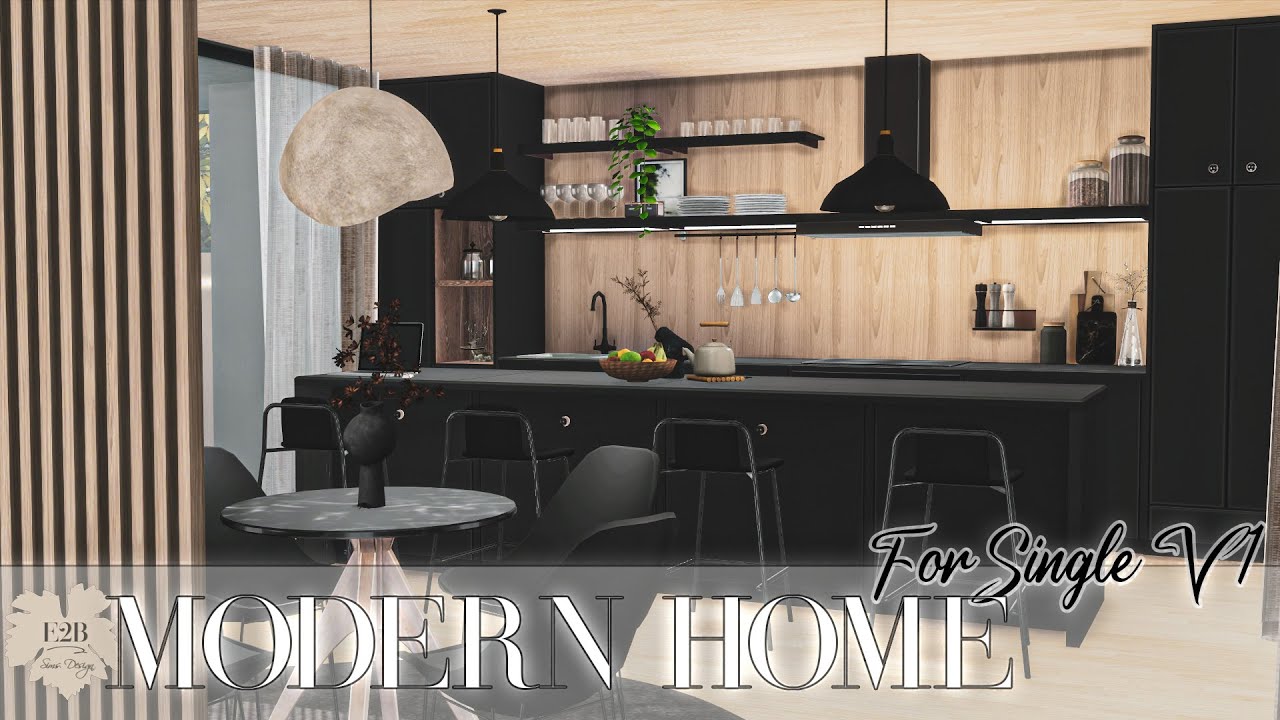 MODERN HOME FOR SINGLE V1 | Sims 4 CC Speed Build | DOWNLOAD LINK (TRAY+CC+LINKS)