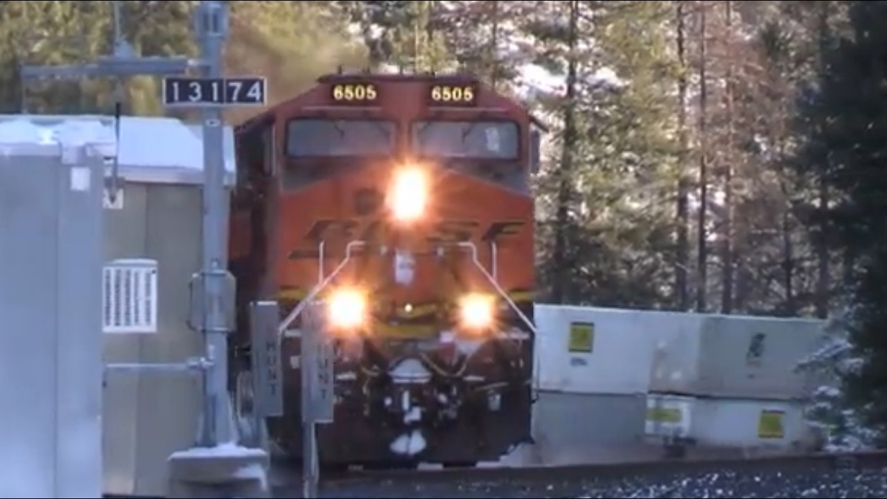 Stack Trains and Grain Trains east of Libby /Montana