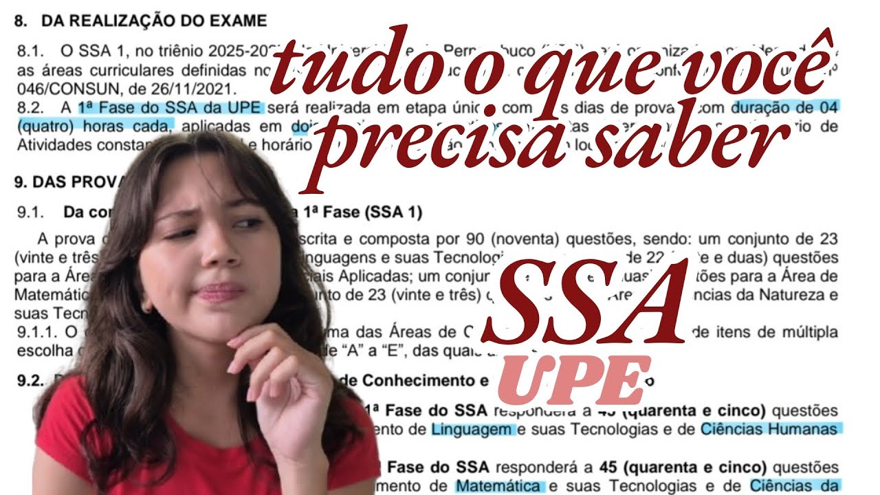 TUDO O QUE VOCÊ PRECISA SABER SOBRE O SSA DA UPE - Interpretando o edital