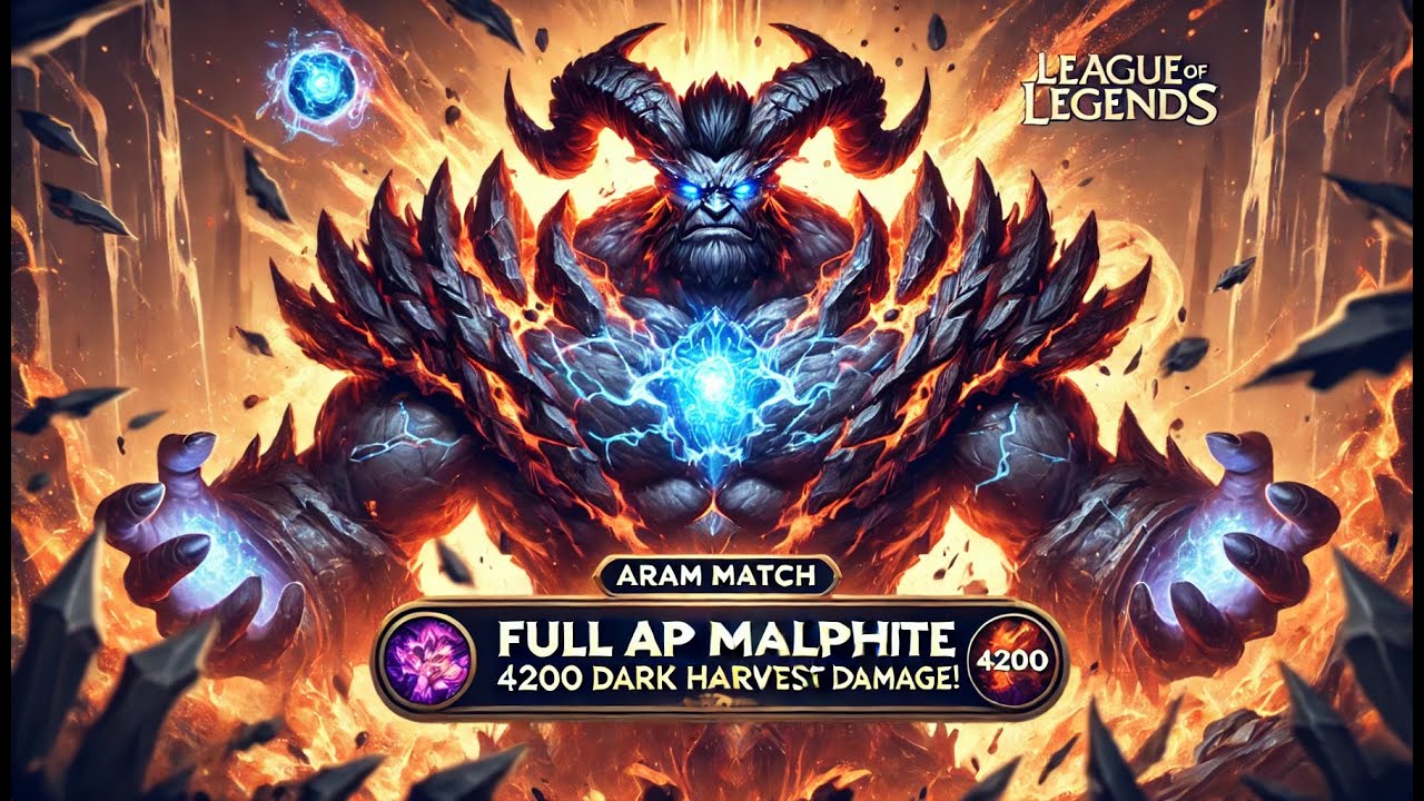 🌋 FULL AP MALPHITE - 4200 DARK HARVEST DAMAGE! | ARAM NUKE 💥