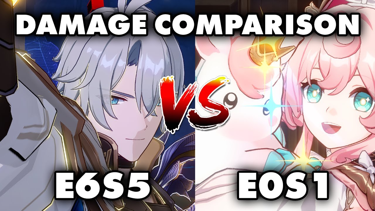 E6S5 Phainon VS E0S1 Hyacine | Real Damage Comparison | Honkai Star Rail