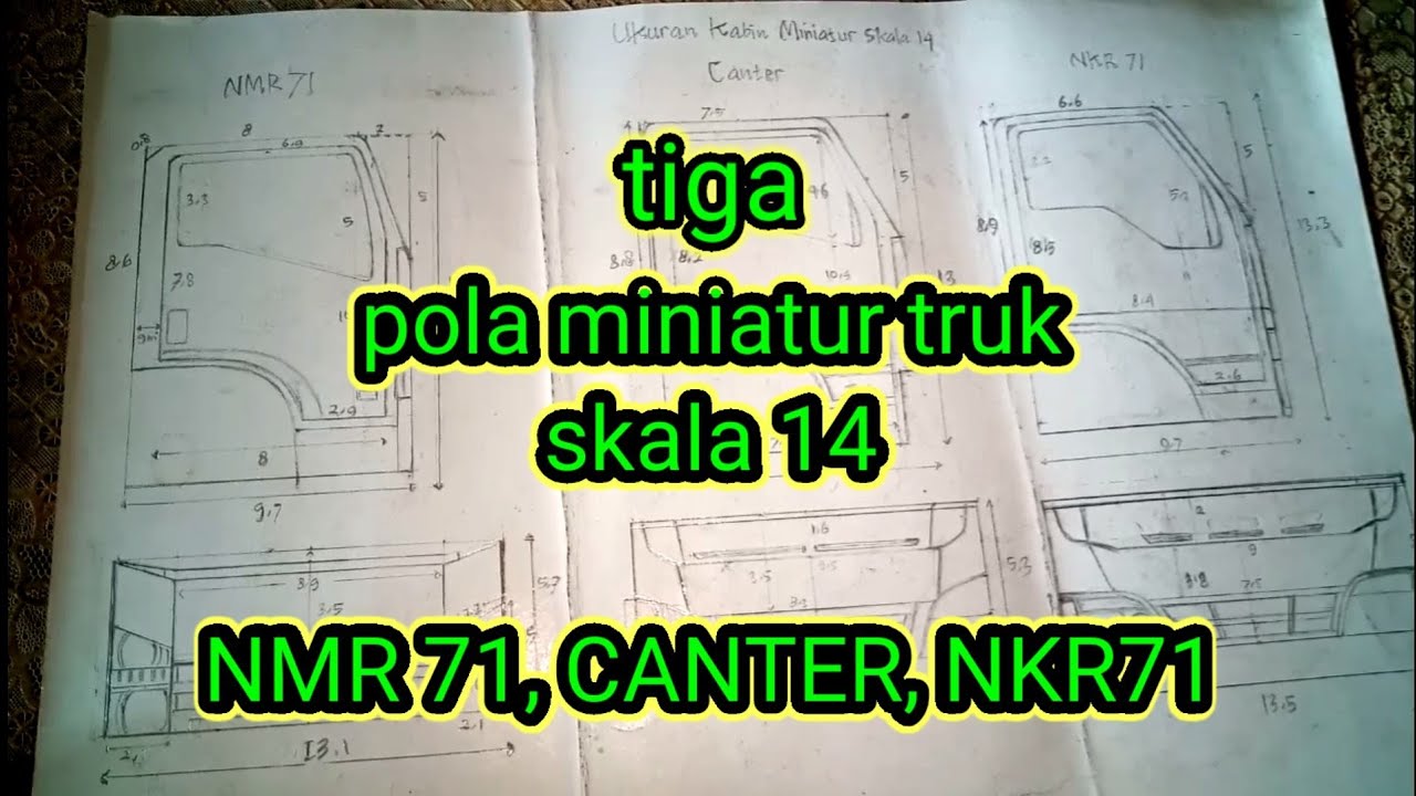 pola miniatur truk skala 14 || nmr 71, canter, dan nkr71