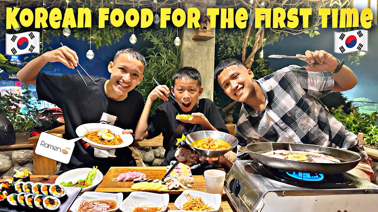 SANGAM & @ptkdrawz7731 TRIED KOREAN FOOD FOR THE FIRST TIME😂//KADA REACTION 😂