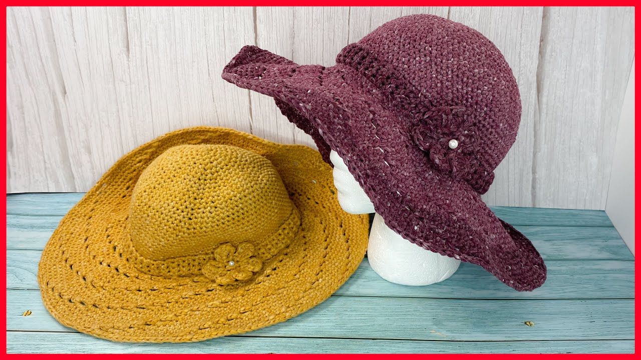Como Tejer un SOMBRERO o PAMELA de VERANO ☀️ 🏝 (Paso a Paso) en CROCHET 2023, Pamela 👒 a crochet