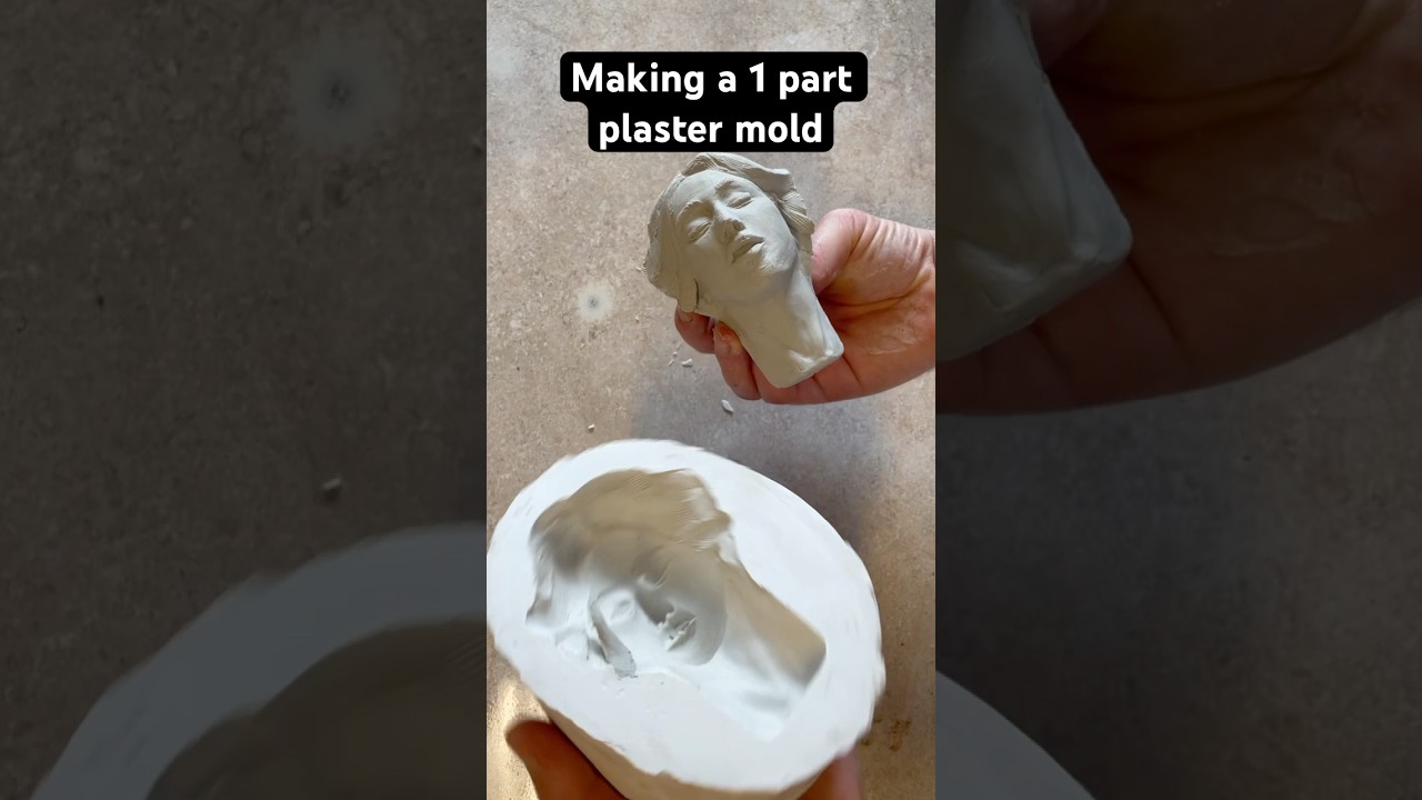 Making a 1 part plaster mold of a clay face. #moldmaking #plaster #ceramics #clay #sculpture #art