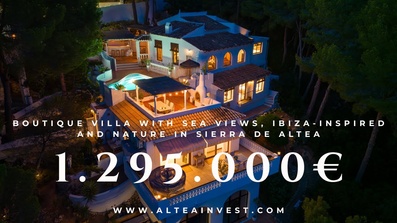 🔥Boutique Villa with Sea Views – Mediterranean Elegance & Ibizan Charm in Sierra de Altea