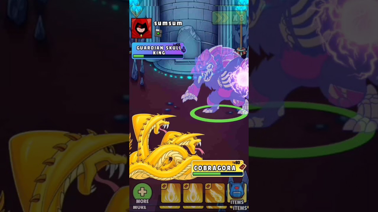Guardian tomb fight with sumsums in dynamons world 