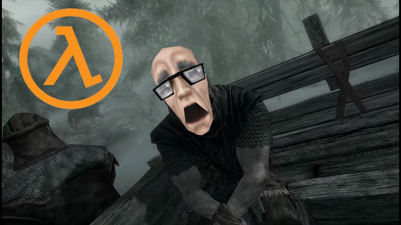 Skyrim but dubbed with Half-Life sound effects