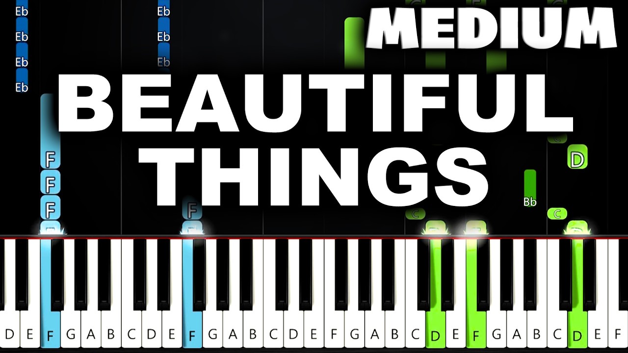 Benson Boone - Beautiful Things - Piano Tutorial (MEDIUM)