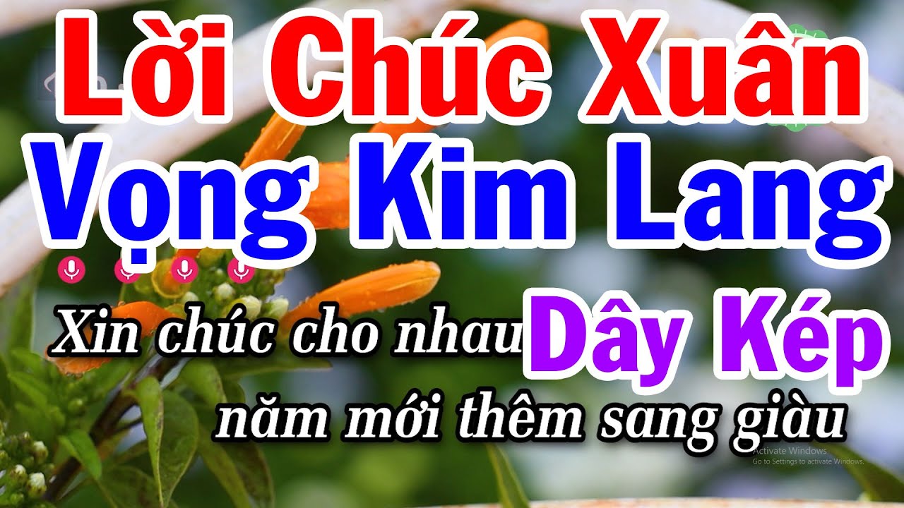 Karaoke Lời Chúc Xuân Dây Kép - Vọng Kim Lang - Điệu Lý Karaoke