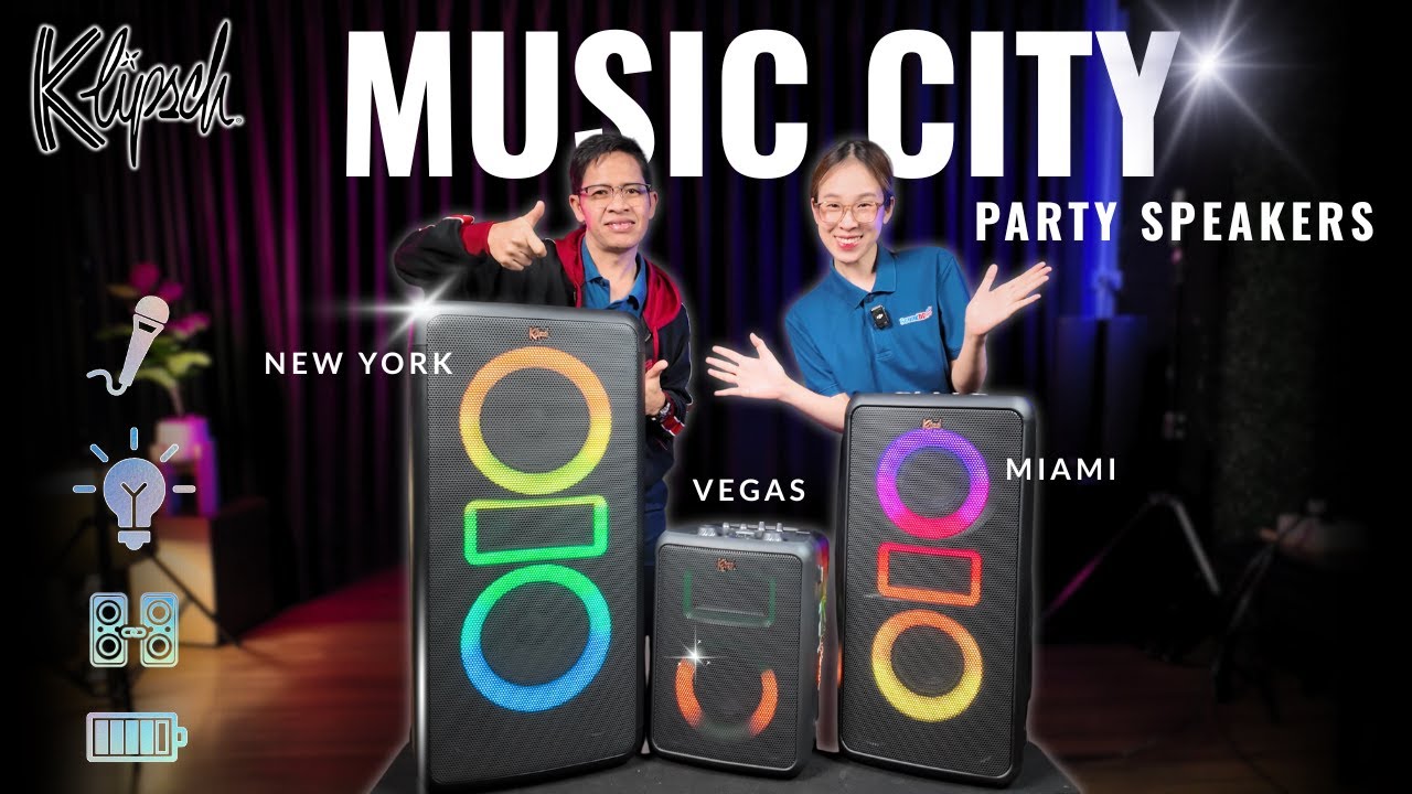 ใหม่‼️[ Klipsch Music City Party Speakers ] 3 ลำโพงปารตี้เสียงดัง ไฟวิบวับ ไลฟ์สไตล์ปาร์ตี้สายลุย!💯🎉