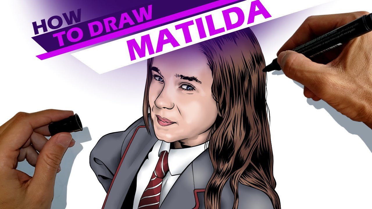 Alisha Weir from the movie Matilda: The Musical - How to draw