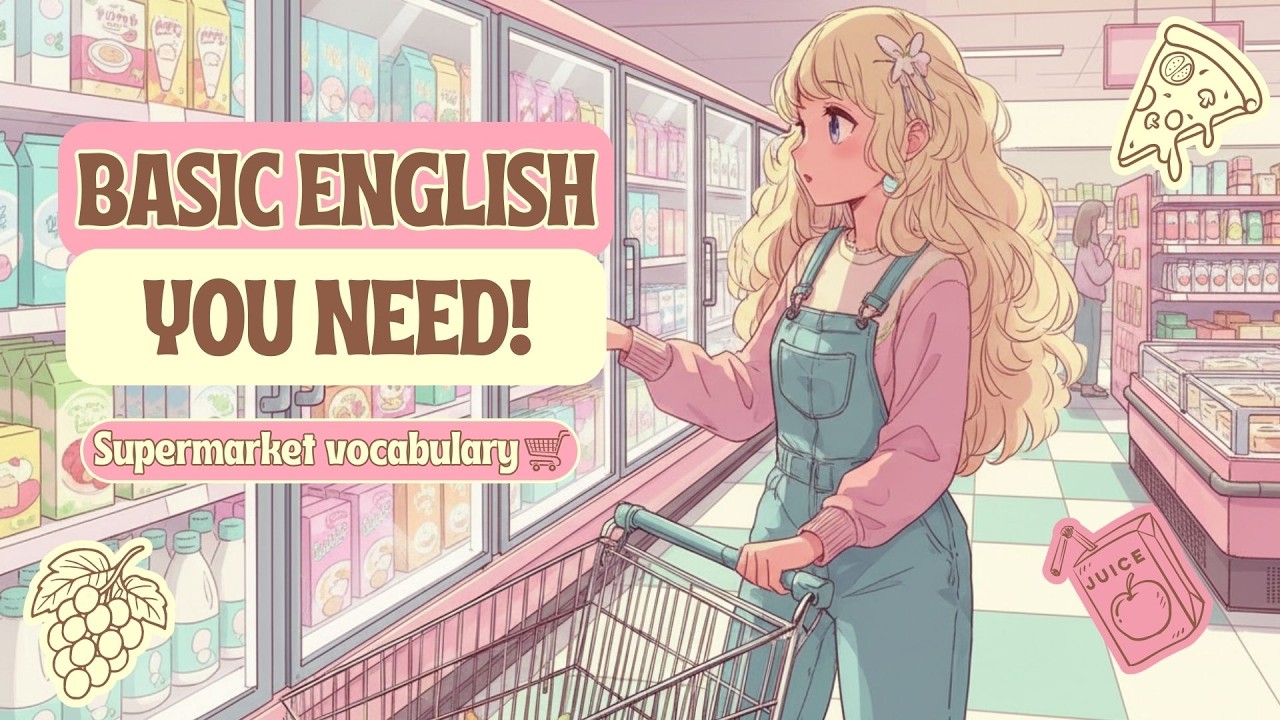🛒 Everyday Grocery Items ✨ Shopping List in English 🛍️ Easy Vocabulary for A1-A2 Beginners 💖