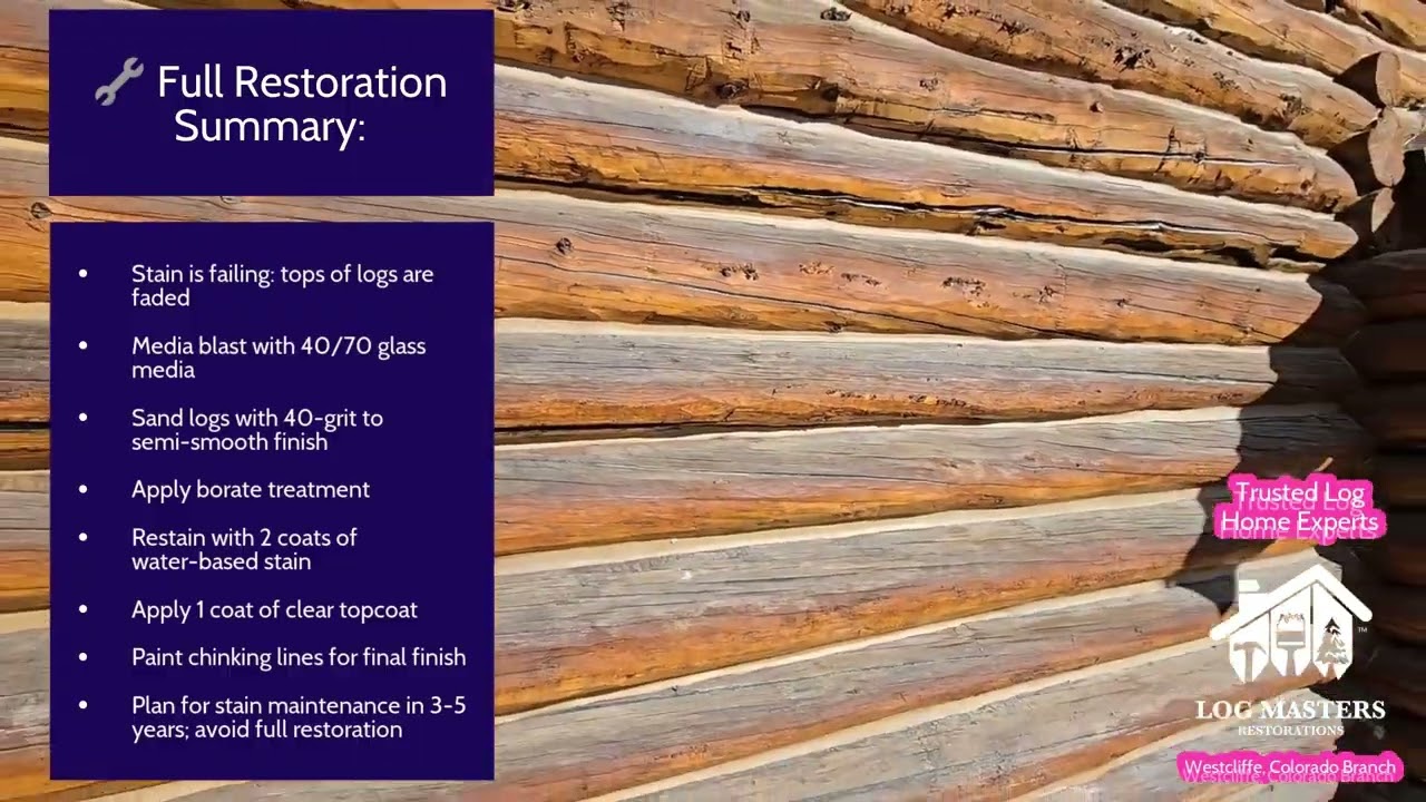 Log Cabin Restoration Prep | Media Blasting & Stain Fail Explained &ndash; Westcliffe, CO