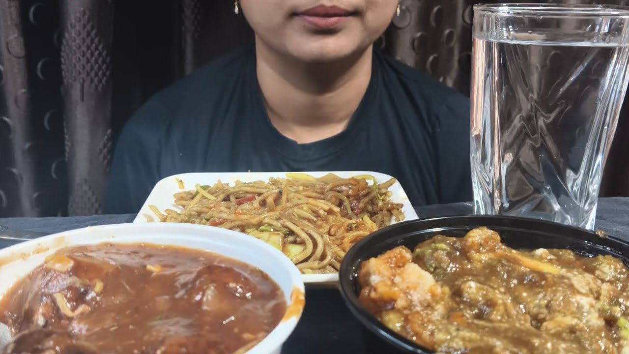 EATING SPICY 🔥 MANCHURIAN, CHAWMIN, DAAL GUJIYA EATING CHELLENGE 