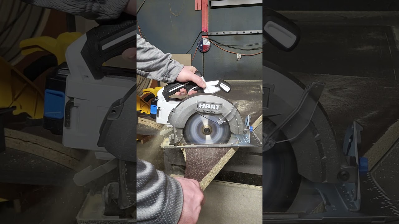 Got one of them cordless circular saws. hart brand from walmart