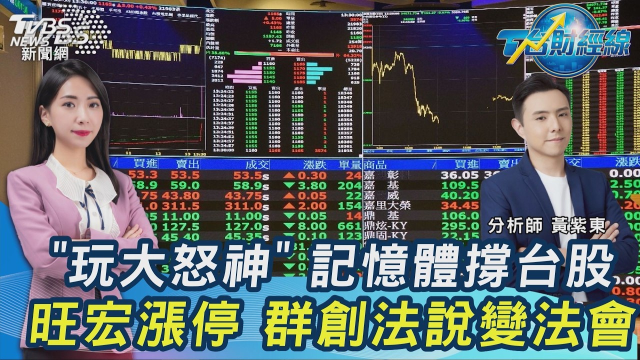 群創法說變法會...慘殺跌停! 台股失守月線 「辣個宏」旺宏猛攻漲停20260313｜主播#張蕙纖 #黃紫東｜T台最錢線 PODCAST｜【#TVBS財經 X #TVBS新聞】