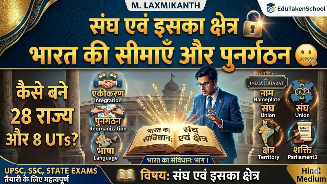 M. Laxmikanth | Union and its Territory | Indian Polity | UPSC/SSC/State Exams | EduTakenSchool