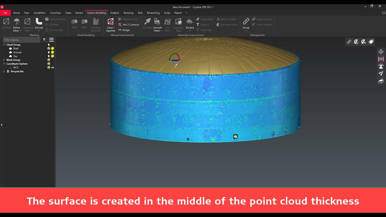 Leica Cyclone 3DR Tank Inspection Workflow: 2- Meshing