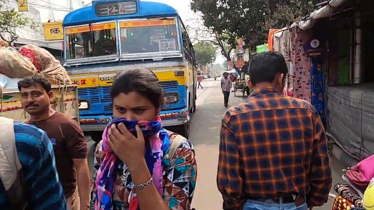 Arriving at the Kolkata tram end station at Shyambazar in the old tram, Calcutta, City of Joy