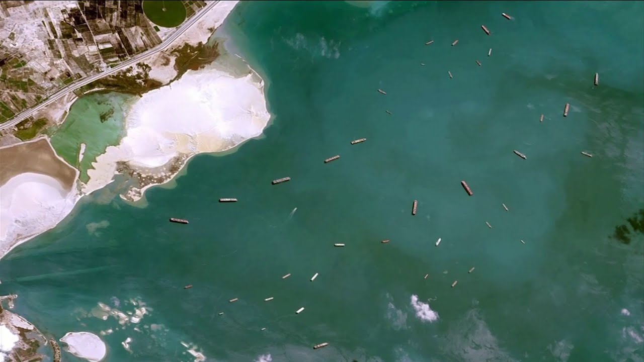 Maritime traffic jam grows outside blocked Suez Canal