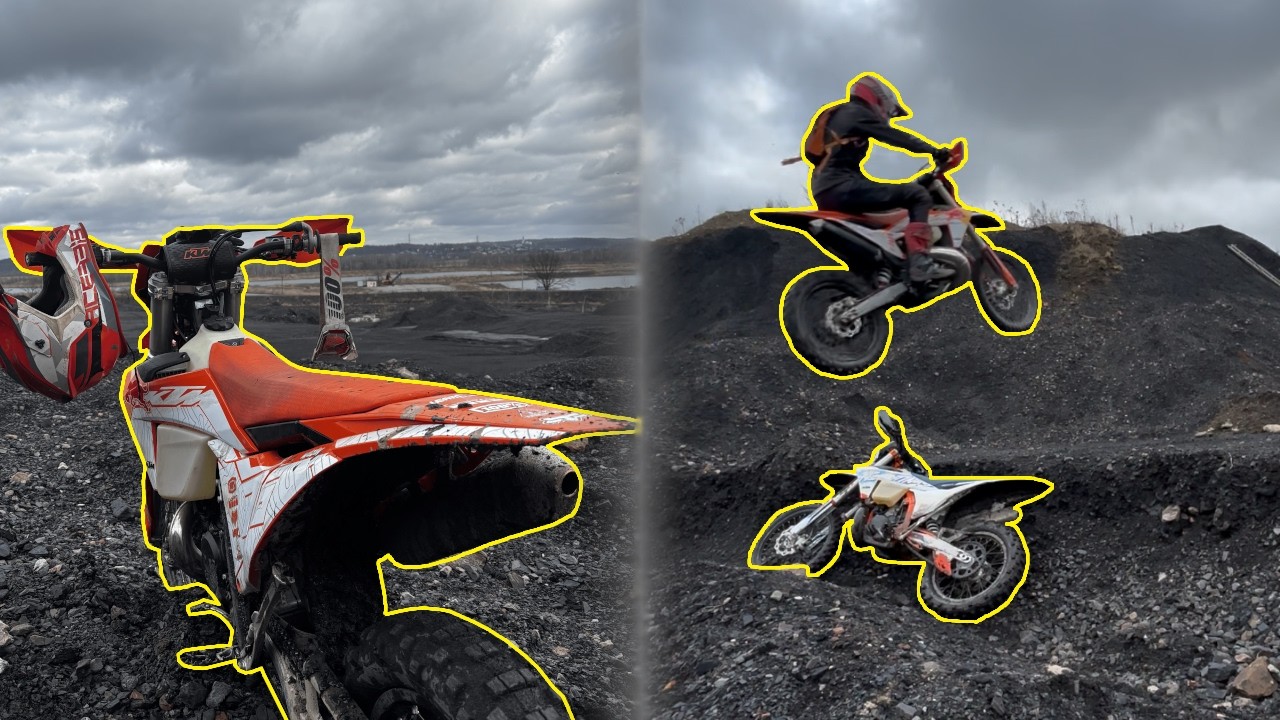 Skoki nad motocyklem - Enduro w Bukowie | KTM EXC 300 2024 | KTM EXC 250 2024